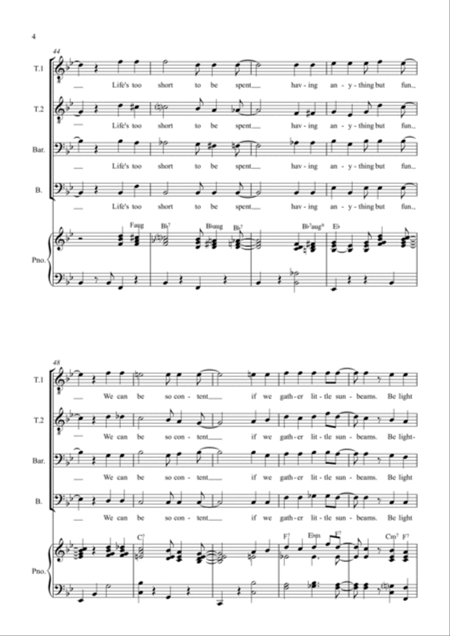 Bring Me Sunshine TTBB scores gallery preview page 4