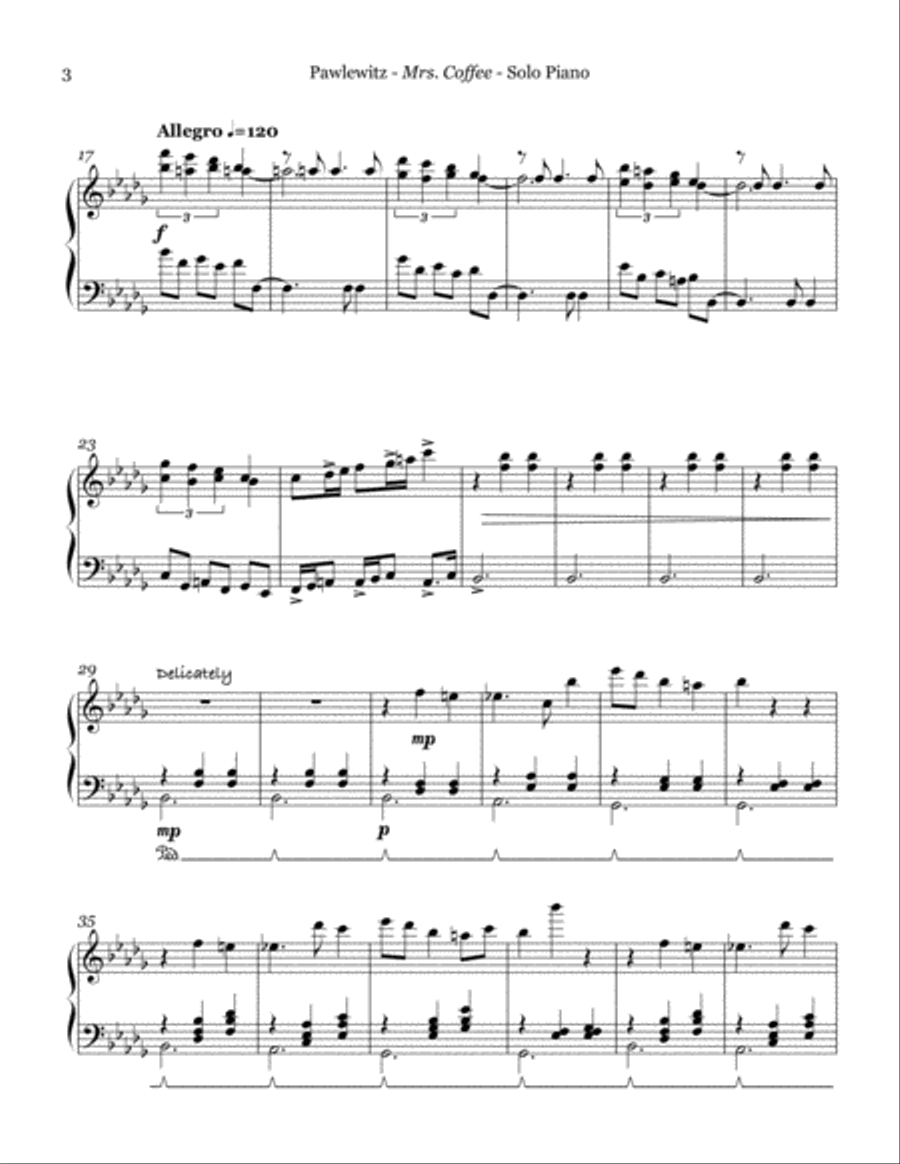Mrs. Coffee for Solo Piano Piano Solo scores gallery preview page 4