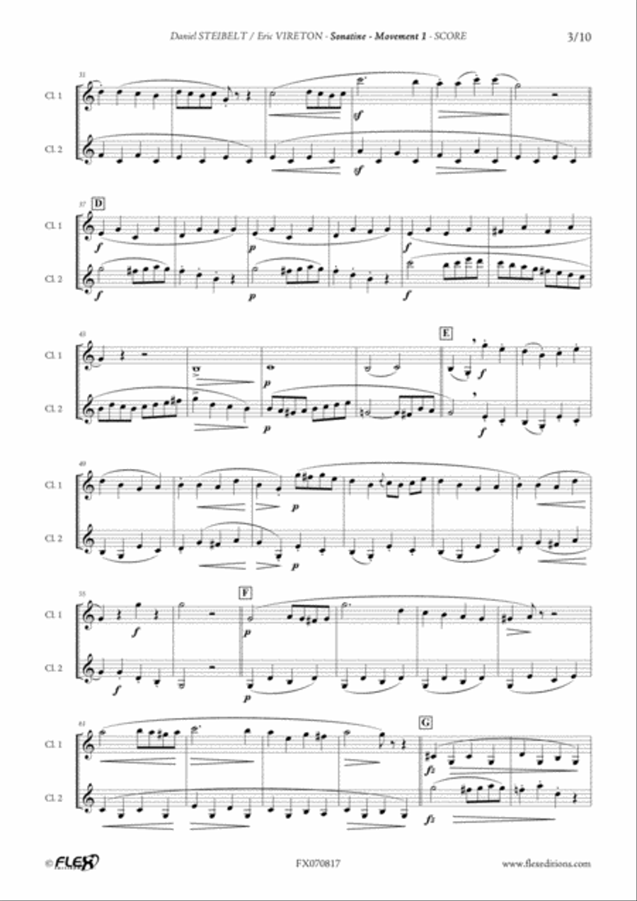 Sonatine Clarinet Duet scores gallery preview page 3