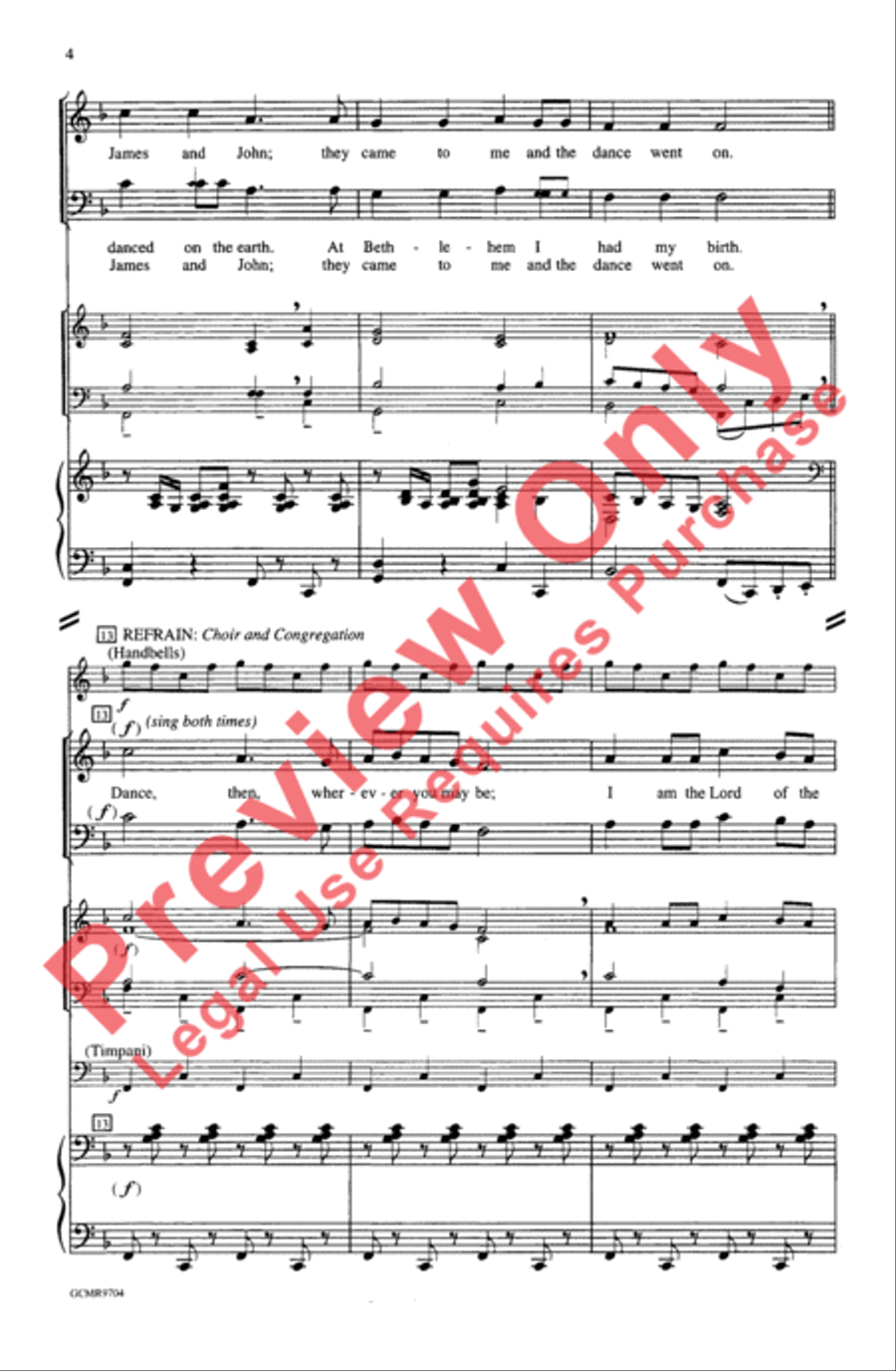 Concertato on Lord of the Dance 4-Part scores gallery preview page 4