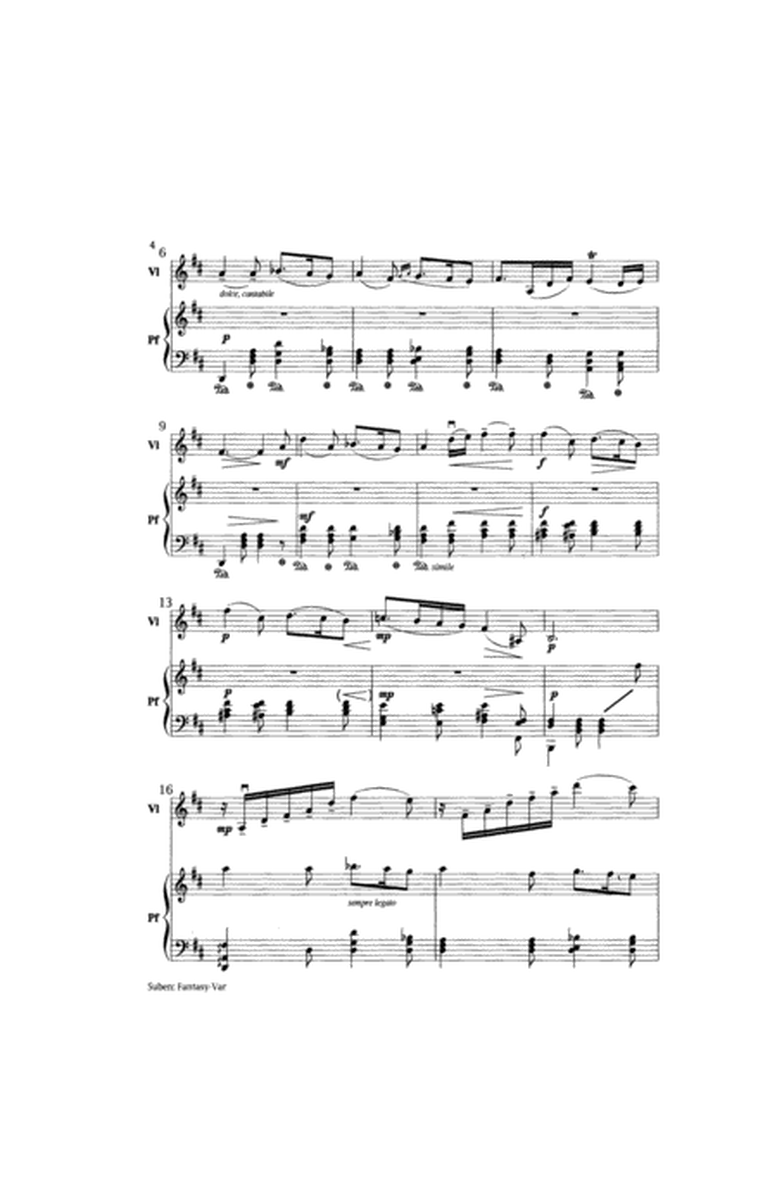 [Suben] Fantasy-Variations on a Theme by Maria Theresia von Paradis (Piano Reduction)