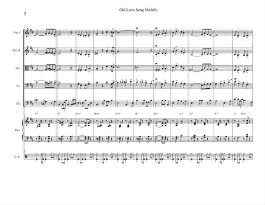 Old Love Song Melodies for Jazz String Ensemble String Orchestra scores gallery preview page 3