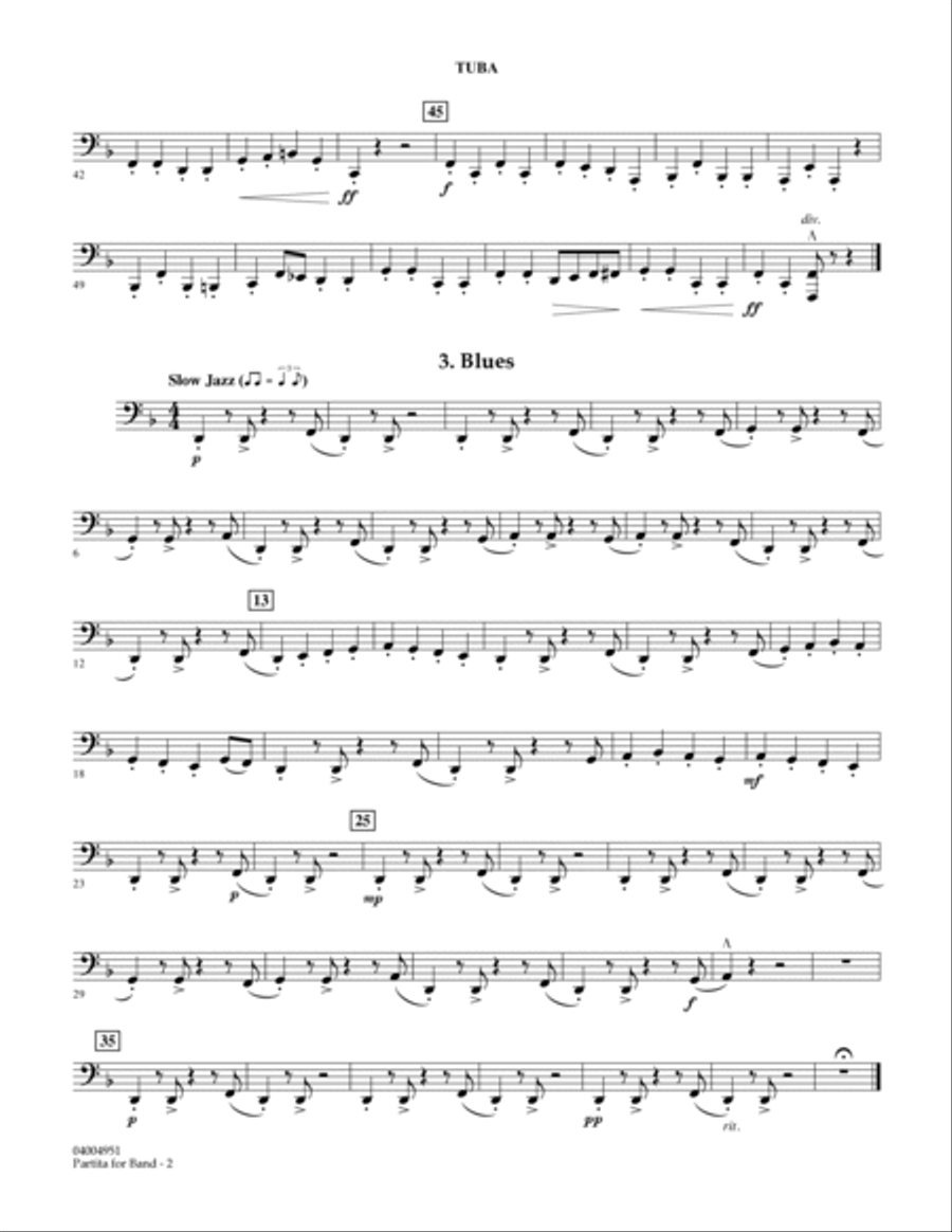 Partita for Band - Tuba Partita for Band - Tuba Tuba scores gallery preview page 2