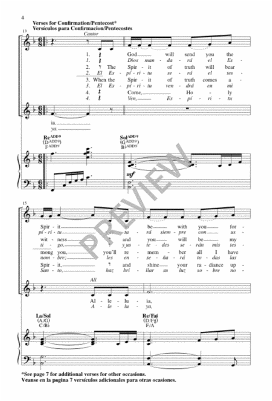 Alleluia: Song of the Spirit / Aleluya: Canto del Espíritu Unison Choir scores gallery preview page 4