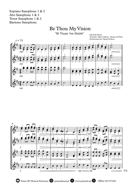 Be Thou My Vision - "Bí Thusa 'mo Shúile" - Easy Saxophone Quartet image number null