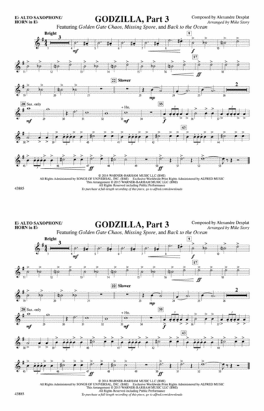 Godzilla, Part 3: E-flat Alto Saxophone