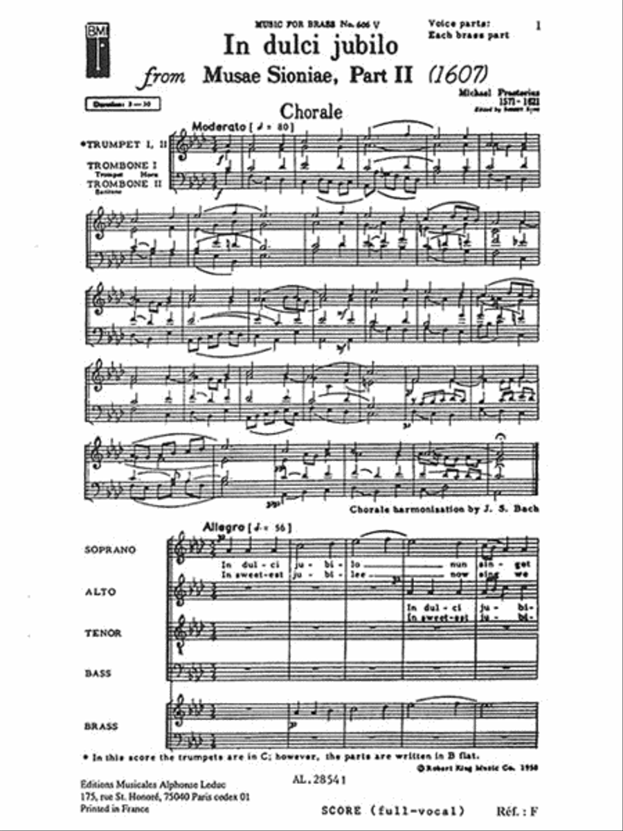 In Dulci Jubilo from Musae Sioniae, Part II (1607) Choir scores gallery preview page 2