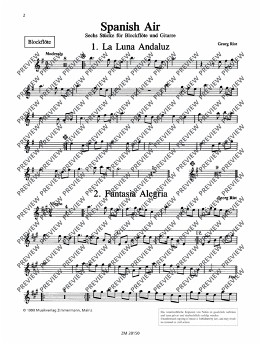 Spanish Air Recorder scores gallery preview page 21