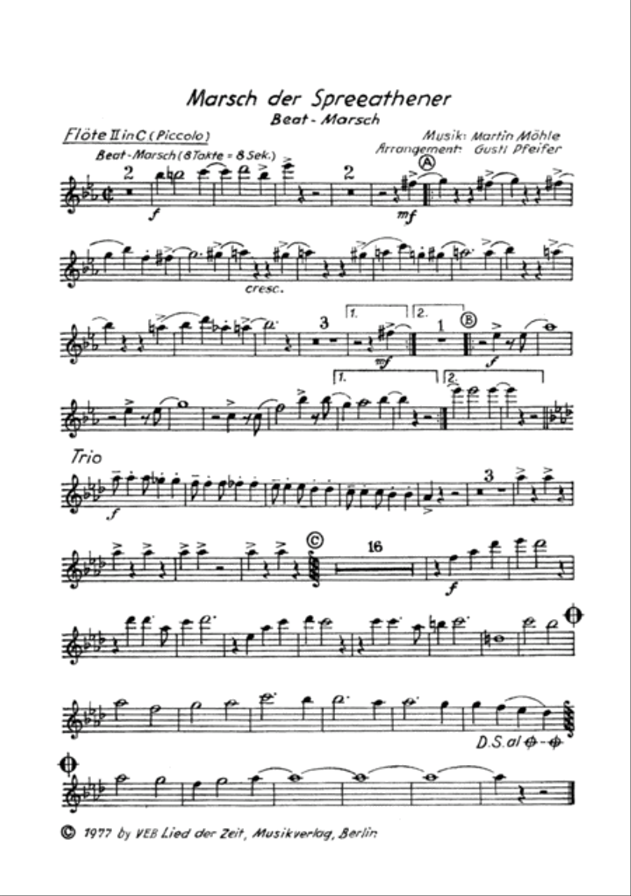 Marsch der Spreeathener Clarinet scores gallery preview page 4