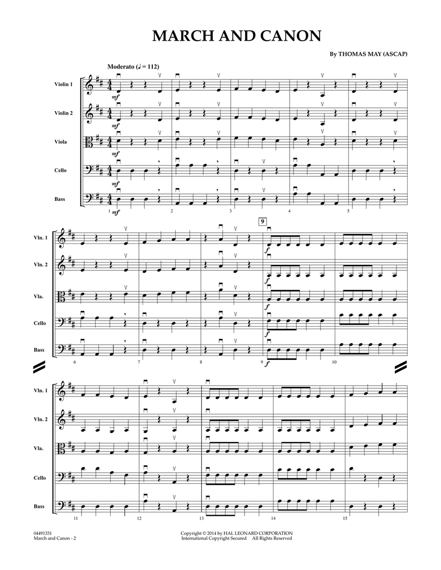 March and Canon - Conductor Score (Full Score) Orchestra scores gallery preview page 2