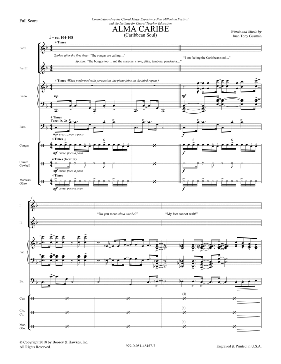 Alma Caribe (Caribbean Soul) - Score Choir scores gallery preview page 1