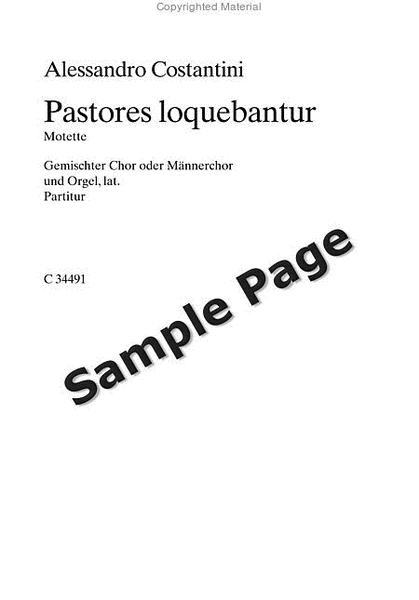 Pastores Loquebantur Motet Score