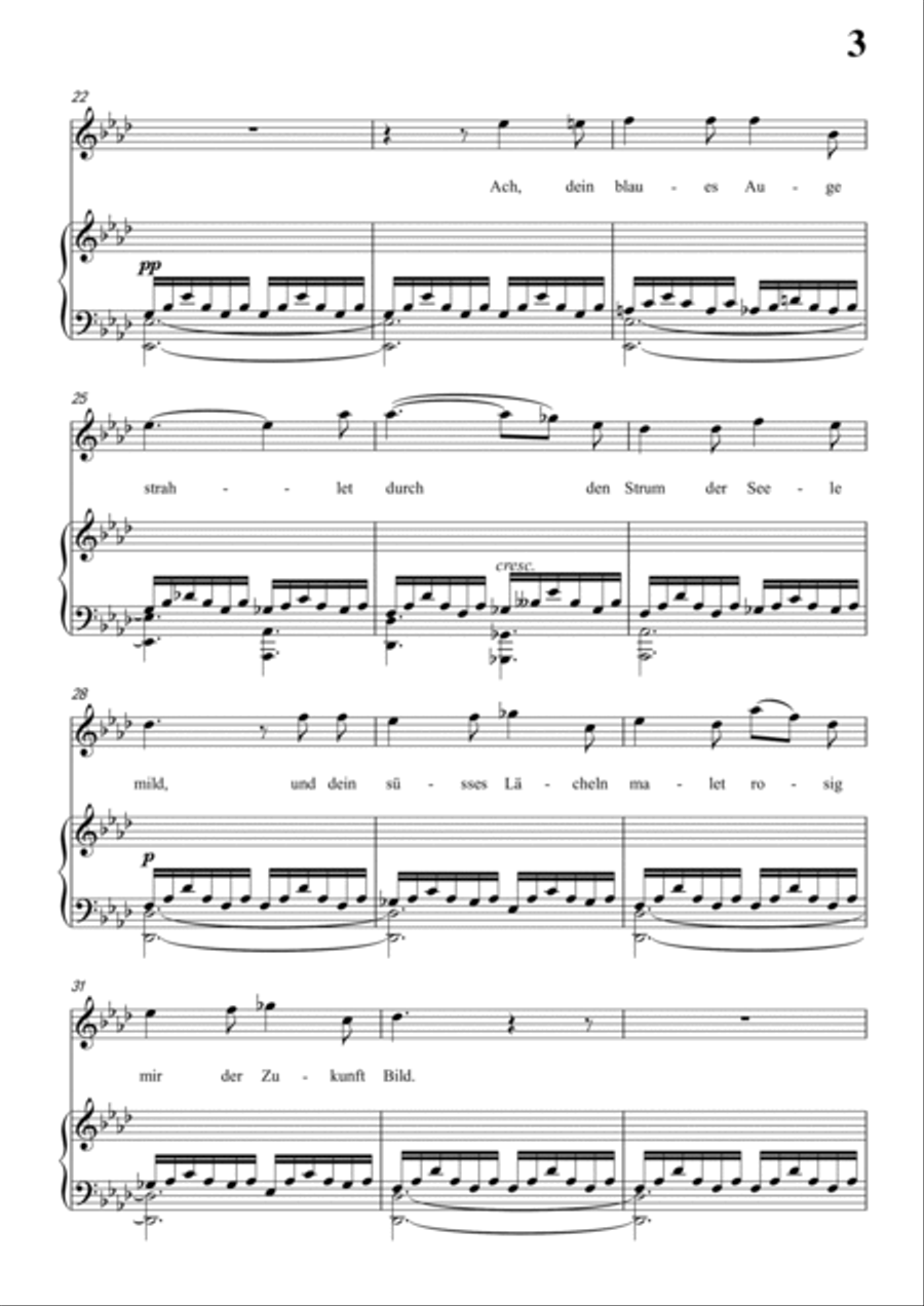 Schubert-Als ich sie errothen sah in bA for Vocal and Piano Voice scores gallery preview page 4