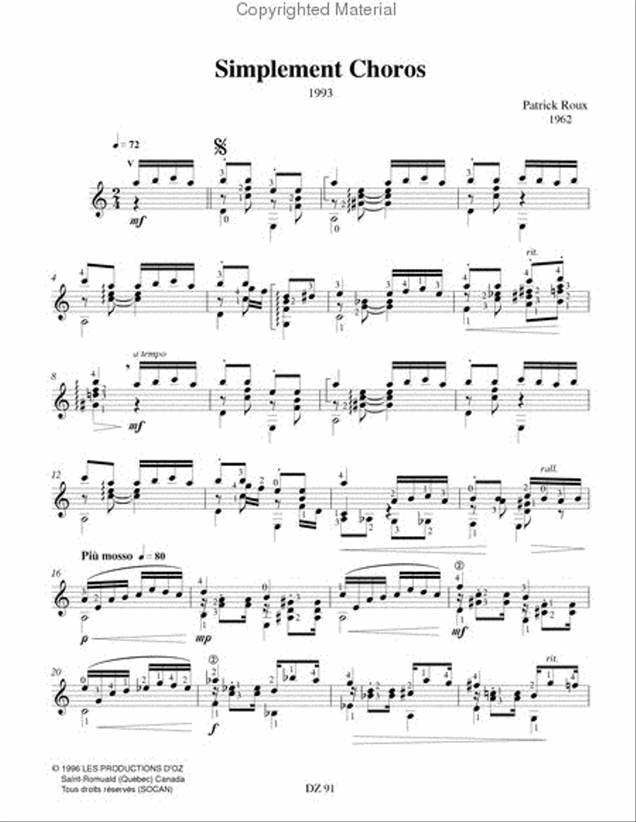 Simplement Chôro Classical Guitar scores gallery preview page 2