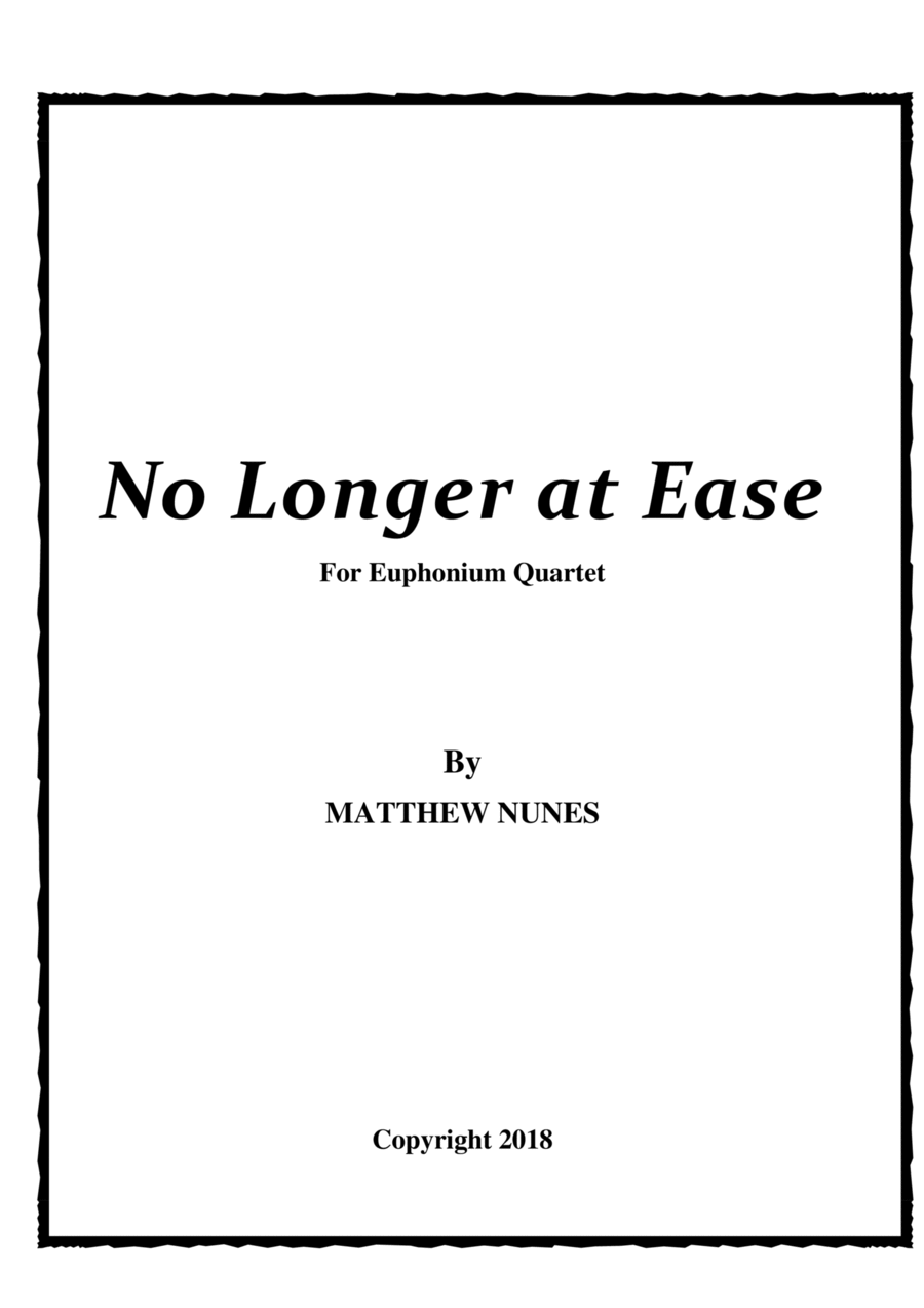 No Longer At Ease for Euphonium Quartet Brass Quartet scores gallery preview page 1