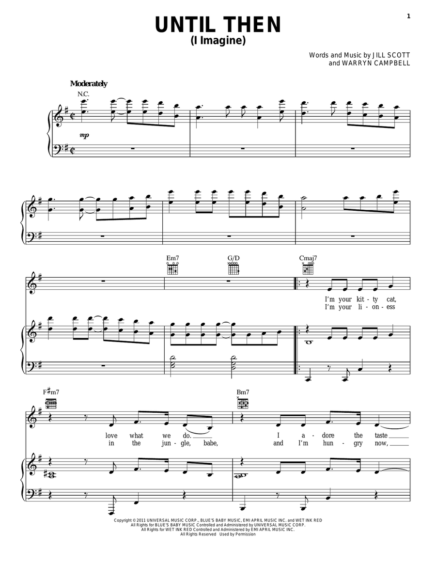 Until Then (I Imagine) Until Then (I Imagine) Piano, Vocal, Guitar scores gallery preview page 1