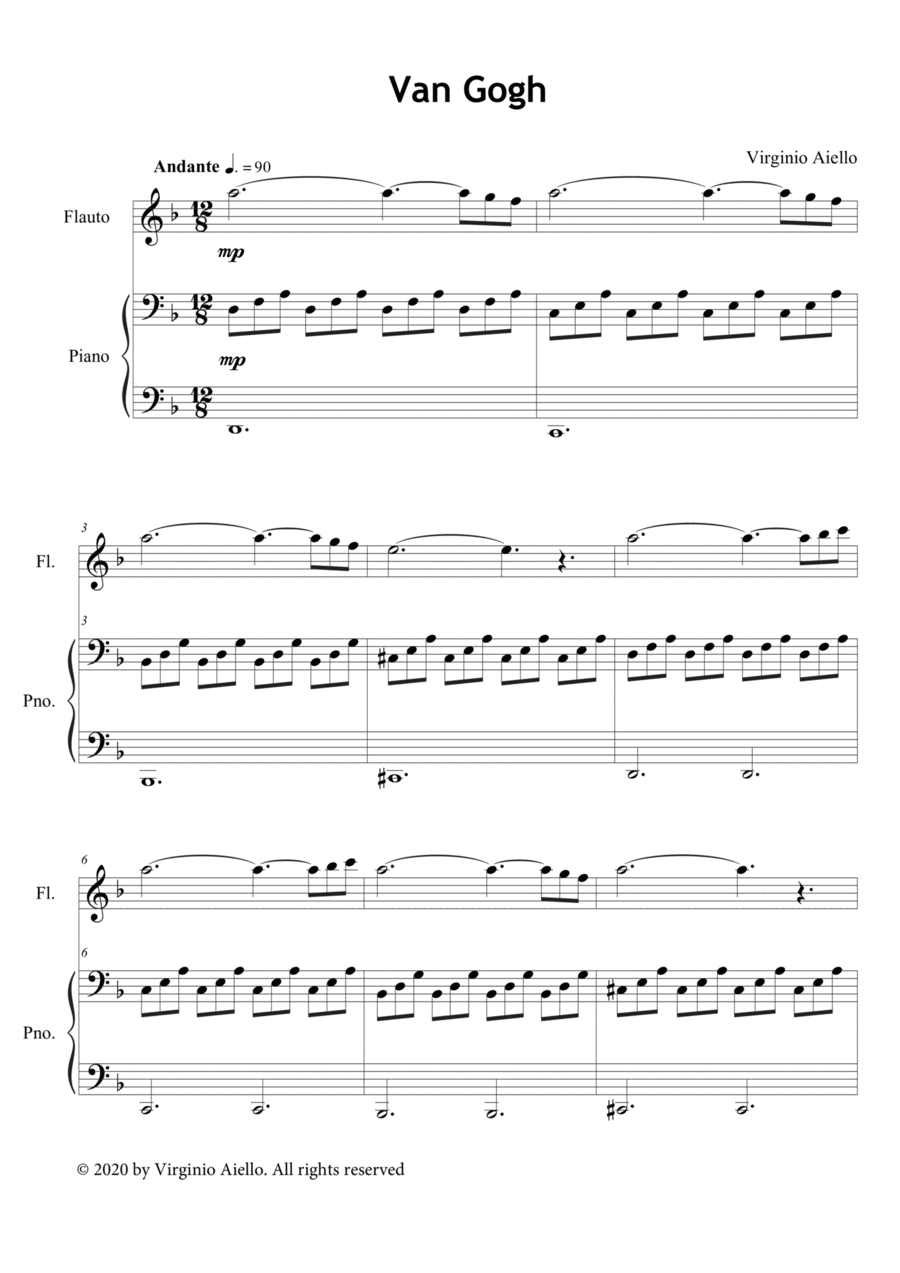 Van Gogh (flute/piano) Flute Solo scores gallery preview page 1