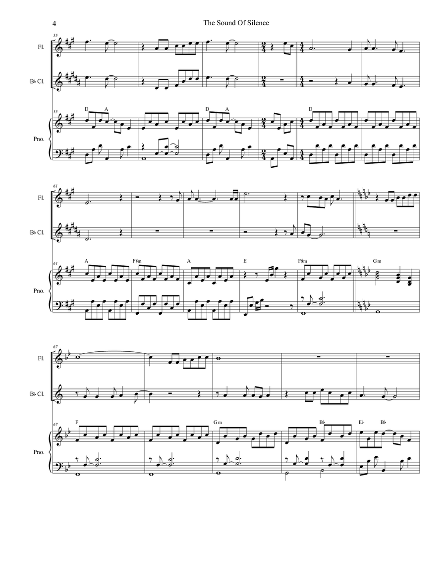 The Sound Of Silence Woodwind Duet scores gallery preview page 4