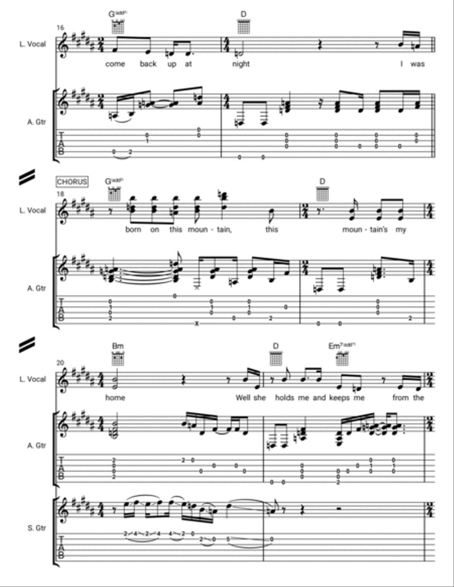 The Mountain Guitar Tablature scores gallery preview page 3