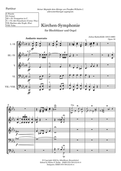KIRCHEN-SYMPHONIE for organ and brassband, opus 18 (conductor score) - Score Only