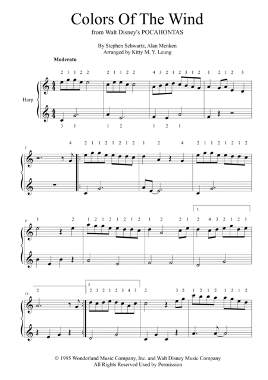 Colors Of The Wind Harp scores gallery preview page 3