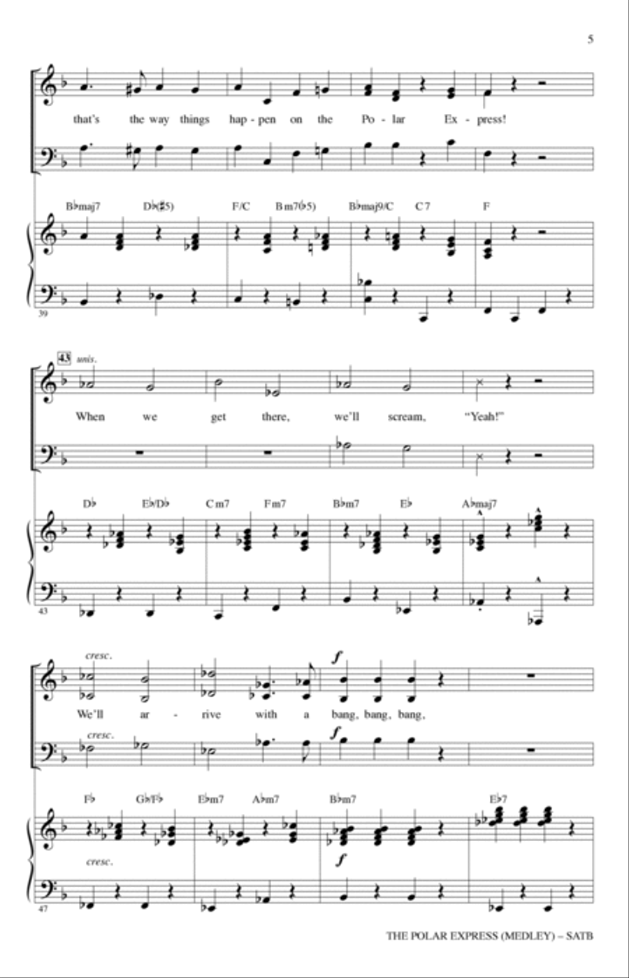 The Polar Express (Holiday Medley) (arr. Audrey Snyder) 4-Part scores gallery preview page 4