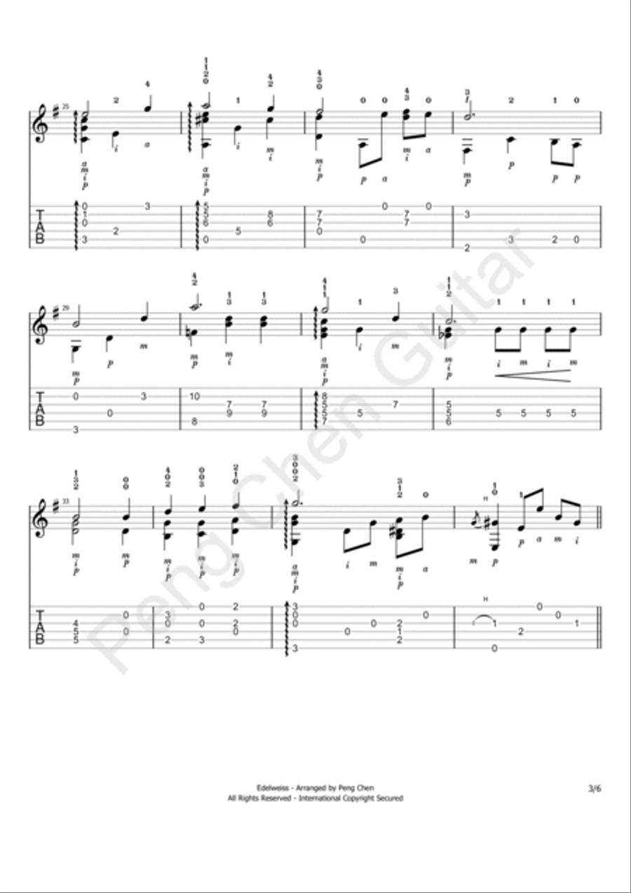 Edelweiss Acoustic Guitar scores gallery preview page 3