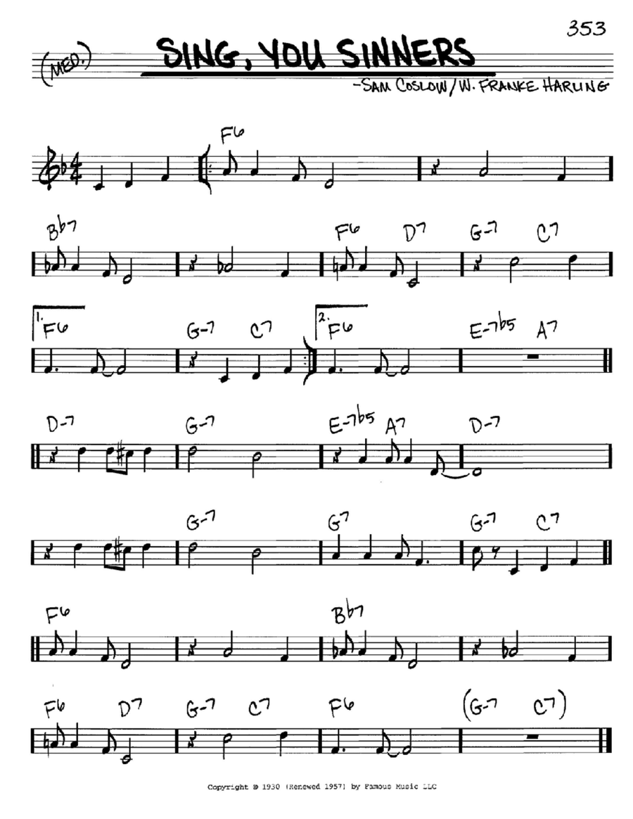 Sing, You Sinners Piano scores gallery preview page 1