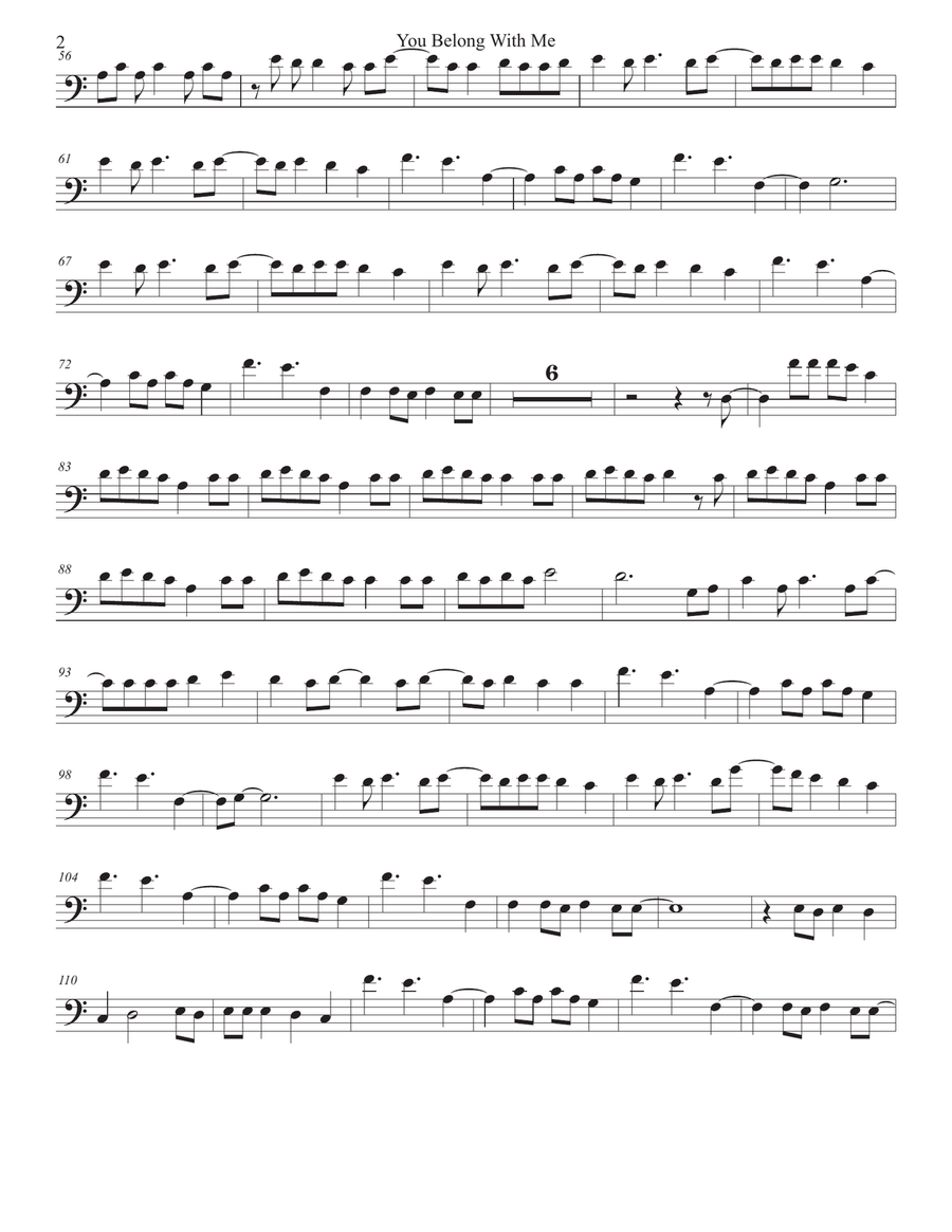 You Belong With Me Euphonium scores gallery preview page 2