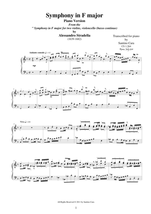 Stradella A - Symphony in F major - Piano version