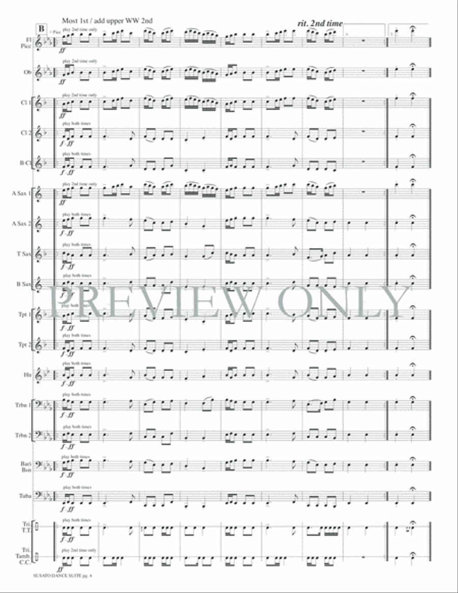 Susato Dance Suite (from Danserye) Concert Band scores gallery preview page 7