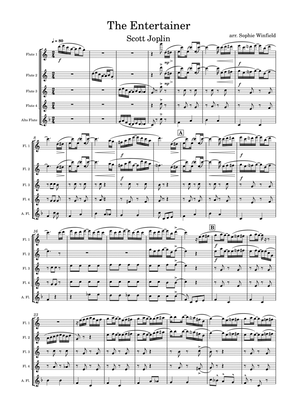 Book cover for The Entertainer - Scott Joplin - for flute choir