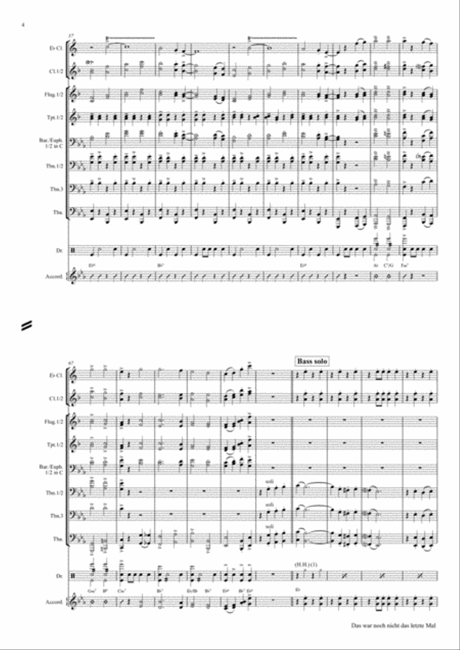 Das war noch nicht das letzte Mal - German Polka - Oktoberfest - German Band Clarinet scores gallery preview page 4