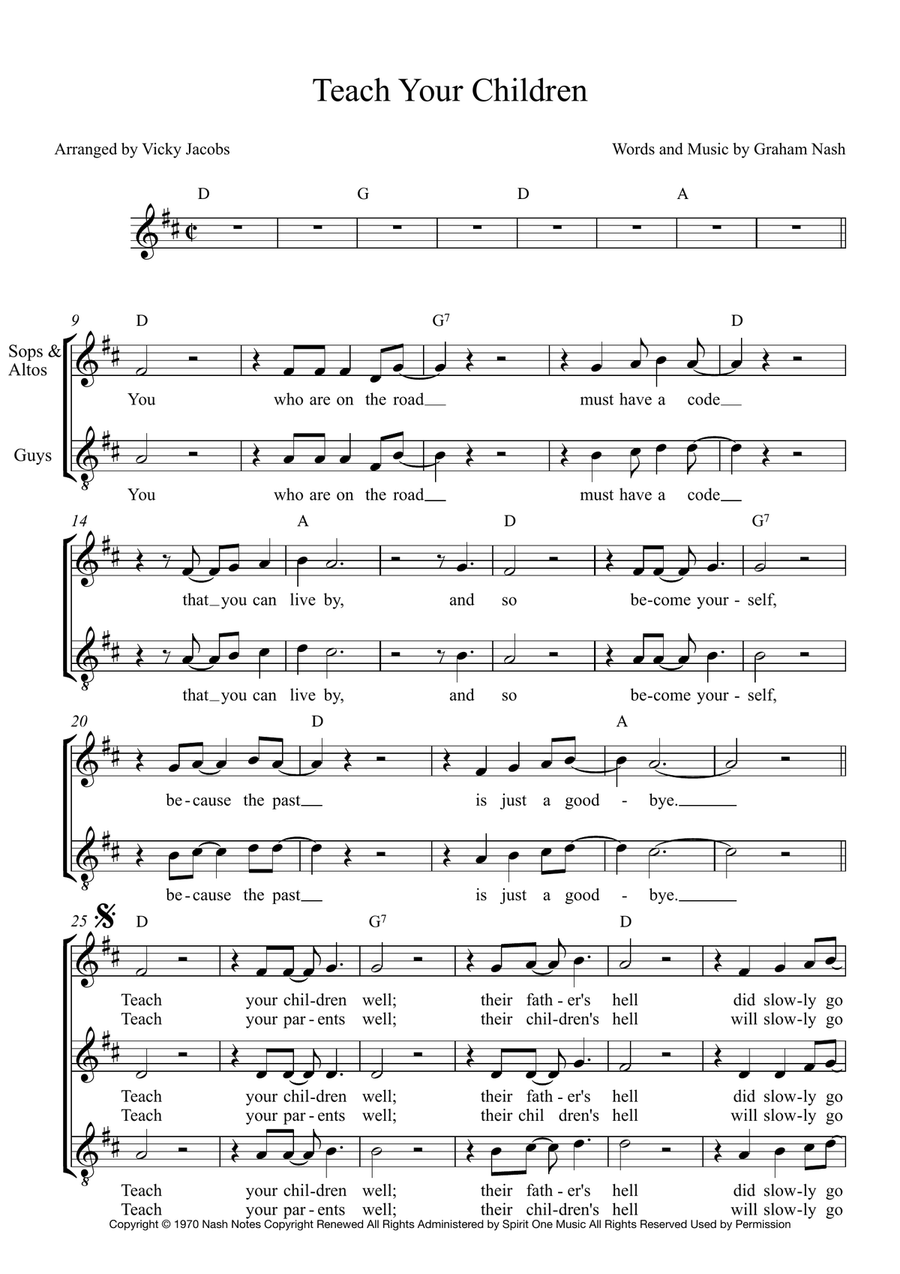 Teach Your Children 3-Part scores gallery preview page 1