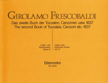Das zweite Buch der Toccaten, Canzonen usw. 1637 by Girolamo Frescobaldi Harpsichord - Sheet Music