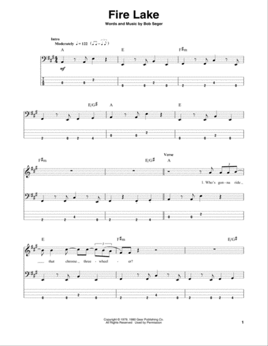Fire Lake Guitar Tablature scores gallery preview page 1