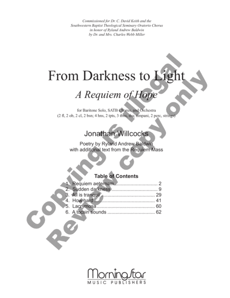 From Darkness to Light (Orchestral Score)