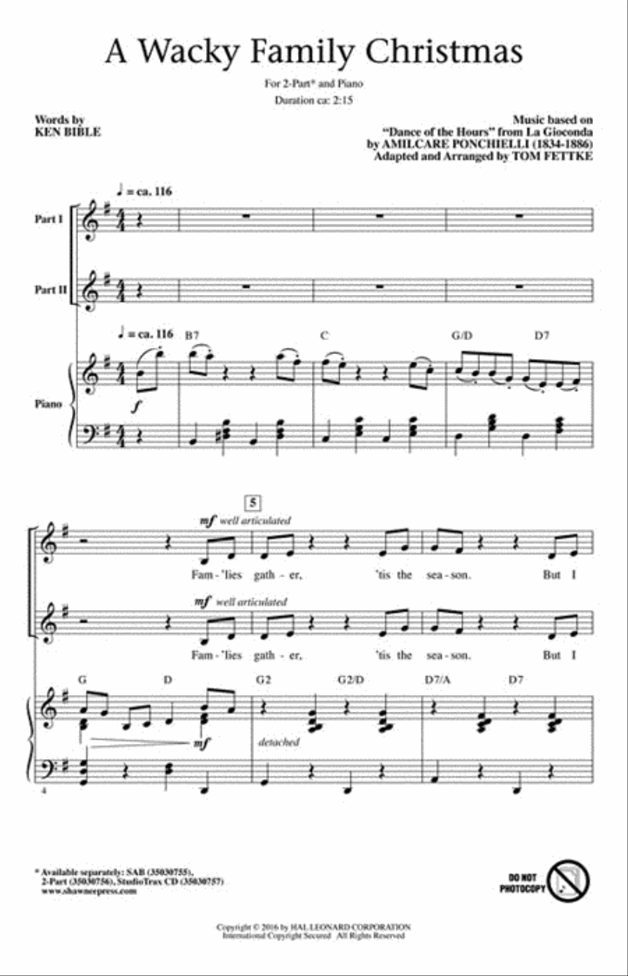 A Wacky Family Christmas A Wacky Family Christmas 2-Part scores gallery preview page 2