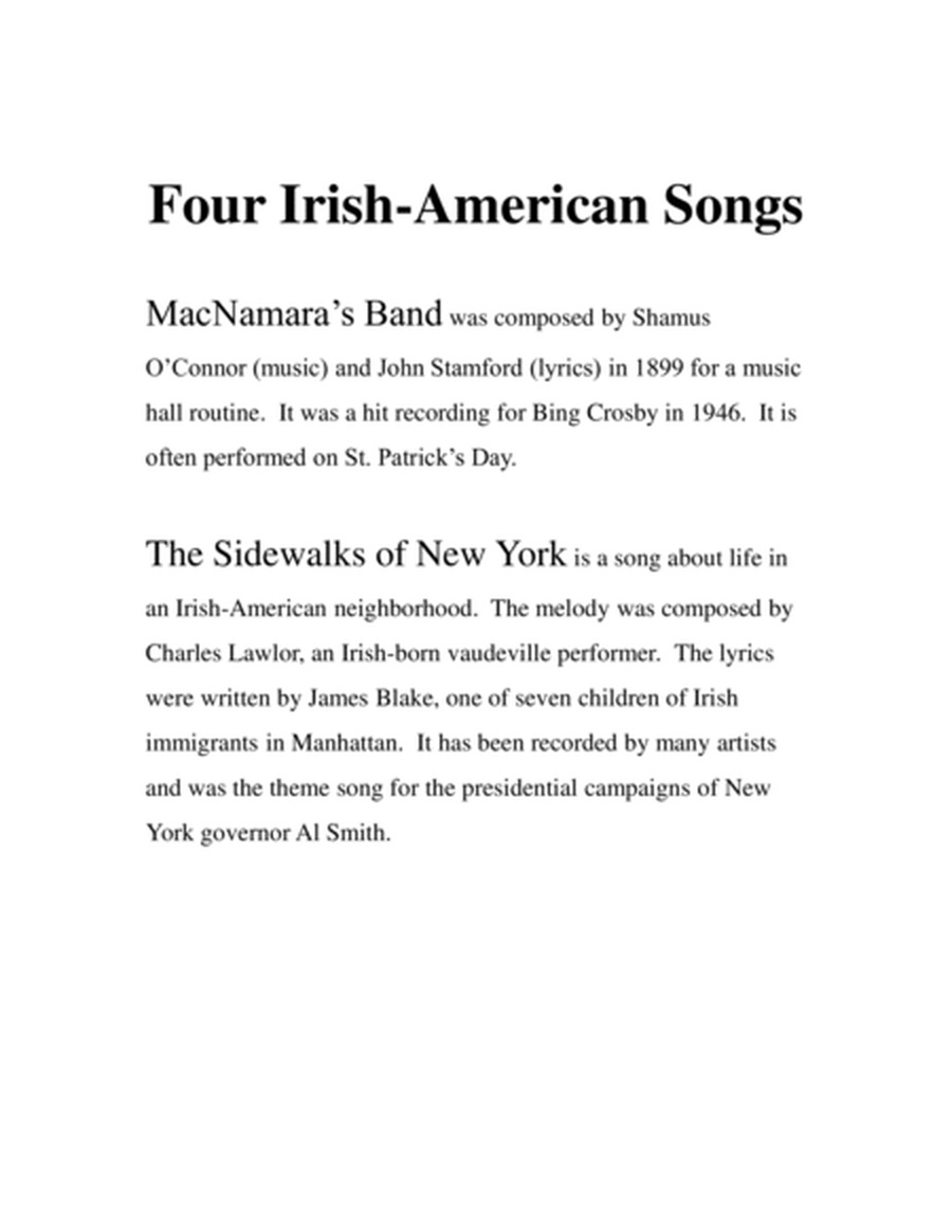 Four Irish - American Songs for Trios of S, A, and T Recorders image number null