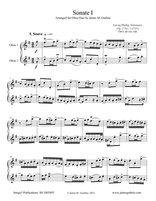 Telemann: Sonata Op. 2 No. 1 for Oboe Duo