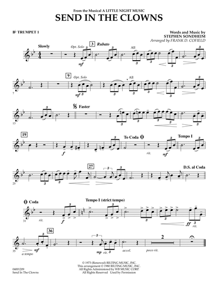 Send in the Clowns (from A Little Night Music) (arr. Frank Cofield) - Bb Trumpet 1