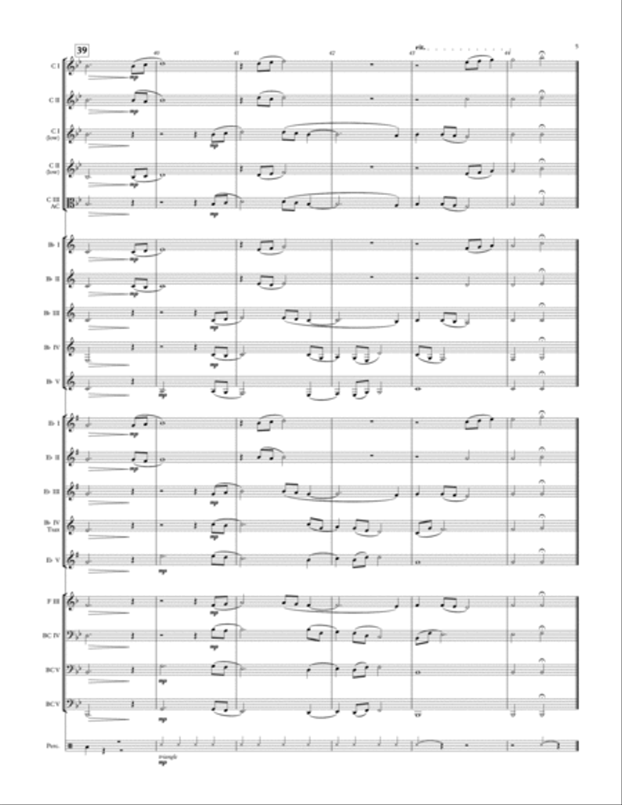Down by the Salley Gardens - for adaptable quintet Concert Band scores gallery preview page 5