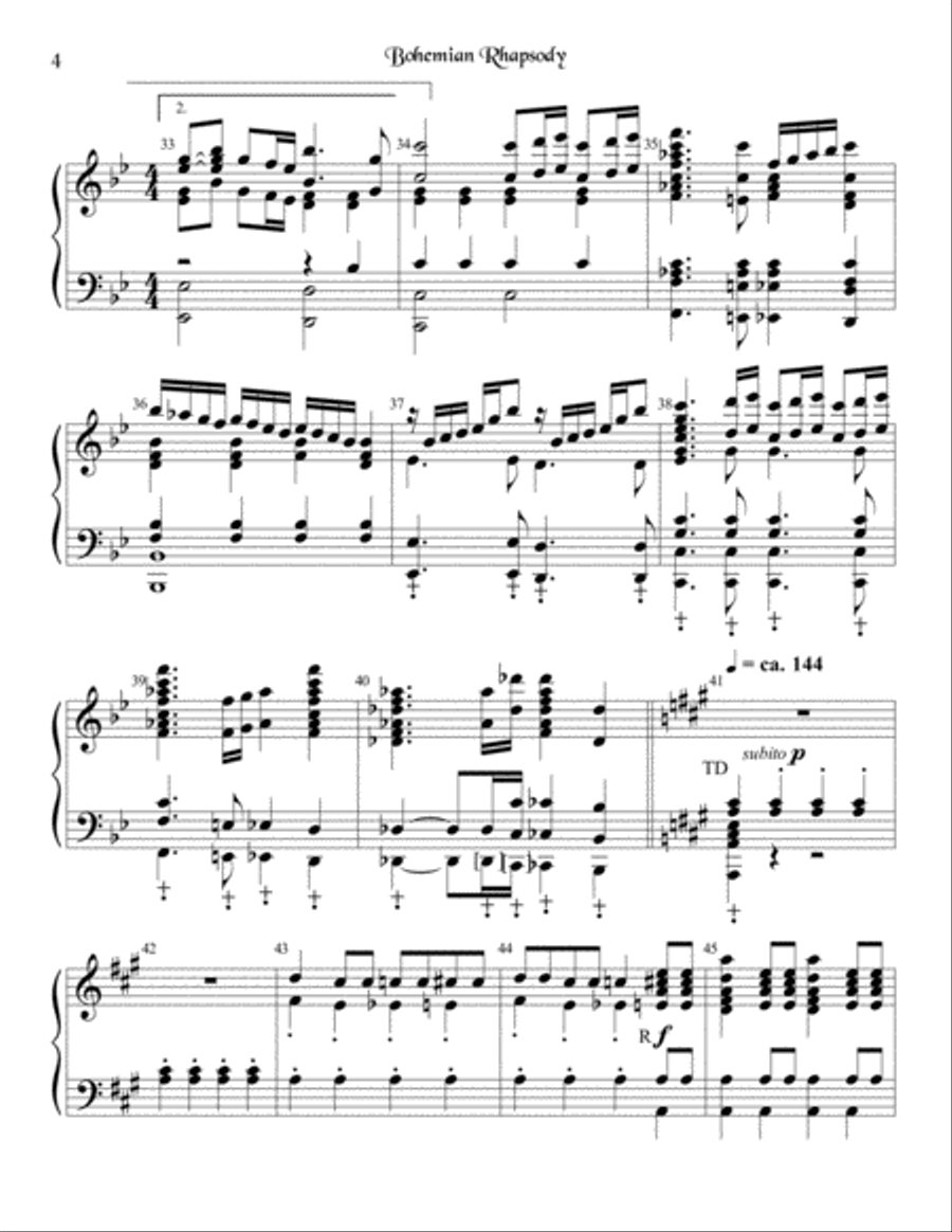 Bohemian Rhapsody Handbell Choir scores gallery preview page 5