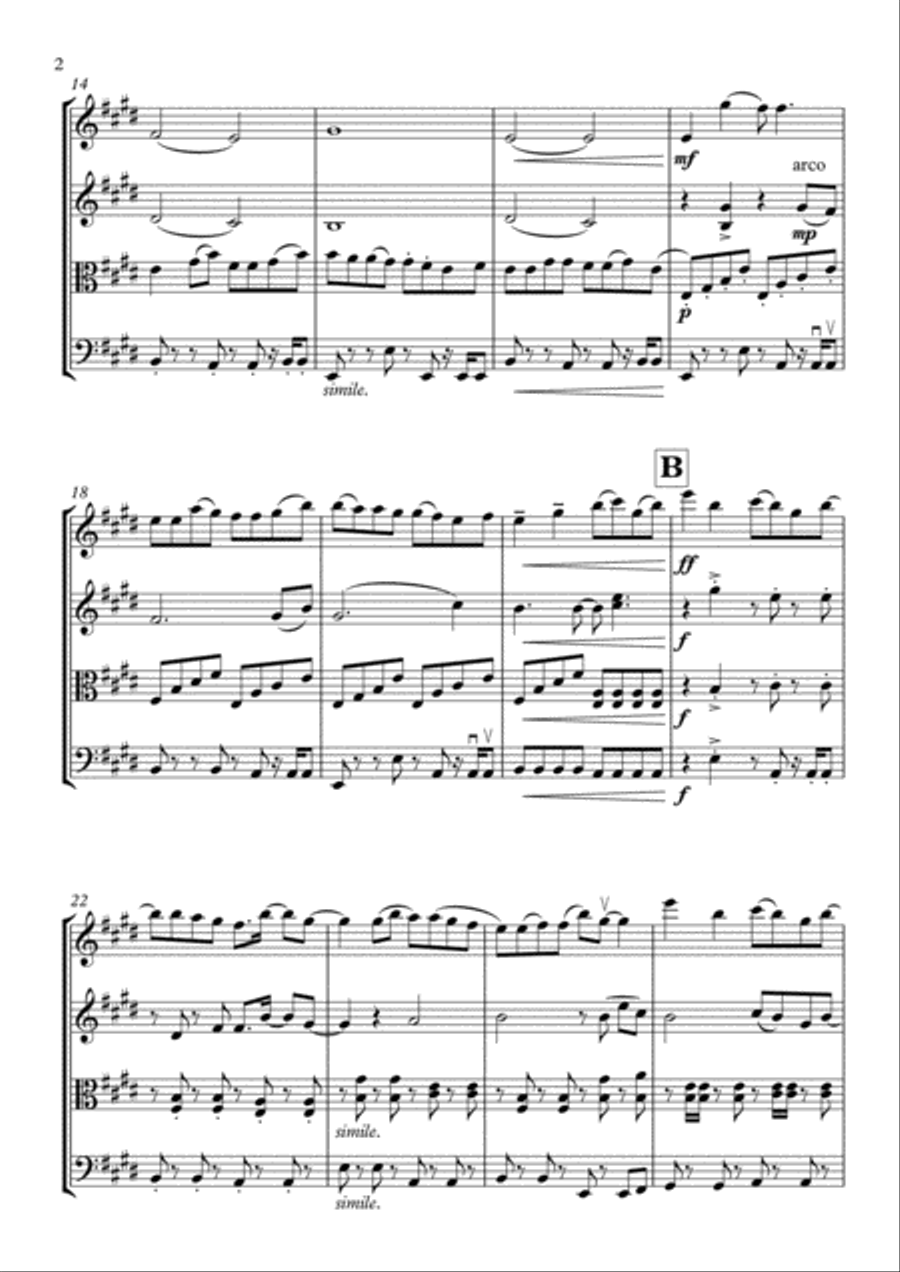 Cheerleader String Quartet scores gallery preview page 2