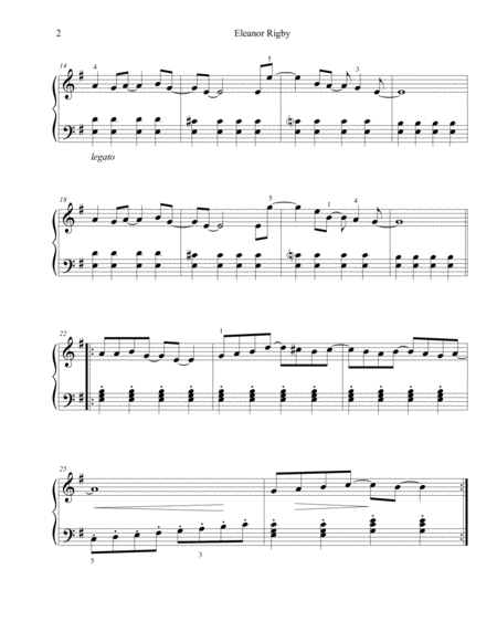 Eleanor Rigby - intermediate piano image number null