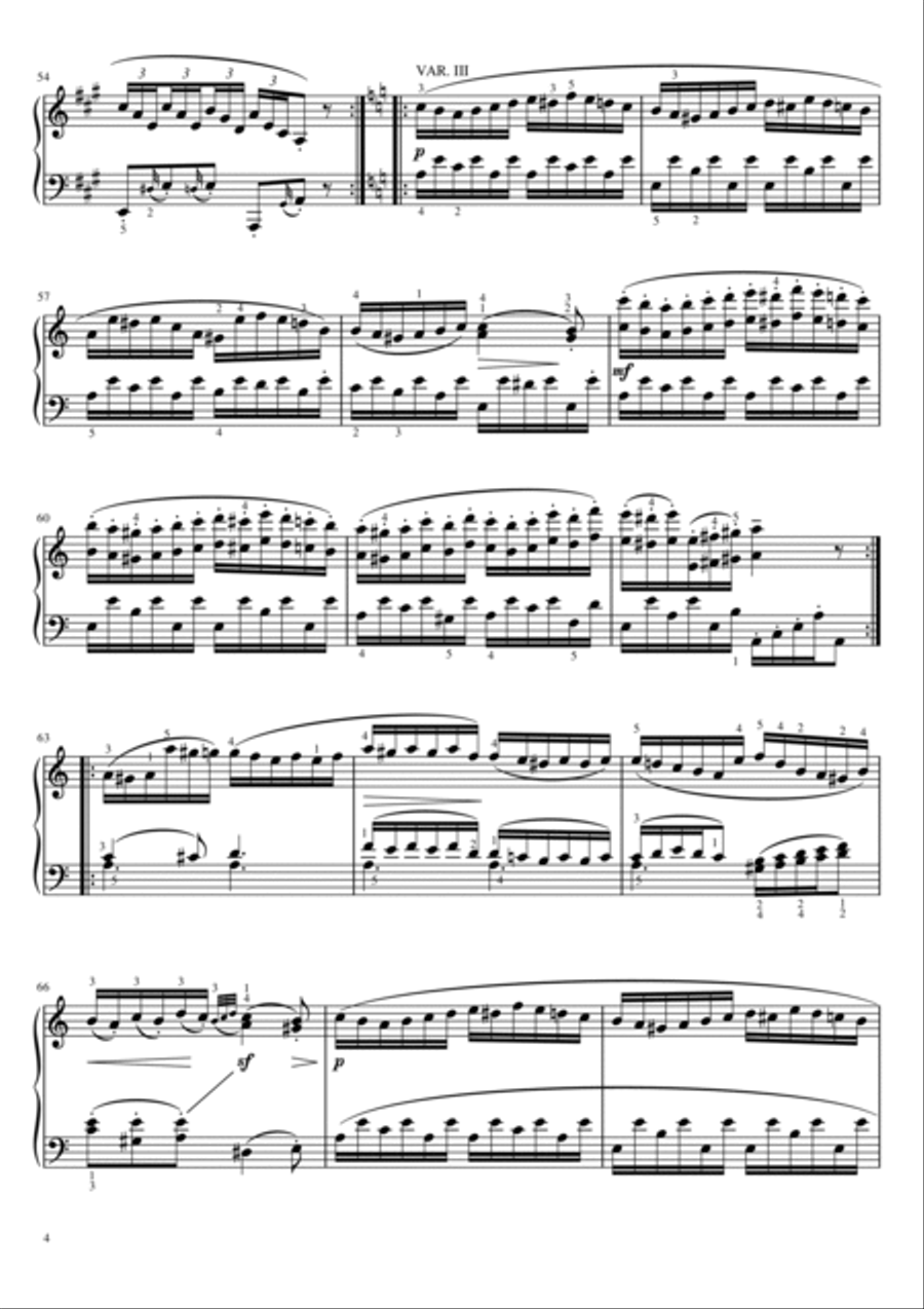 Mozart - Piano Sonata No.11 in A major, K.331/300i - 1st Mov - Original With Fingered For Piano Solo Piano Solo scores gallery preview page 4