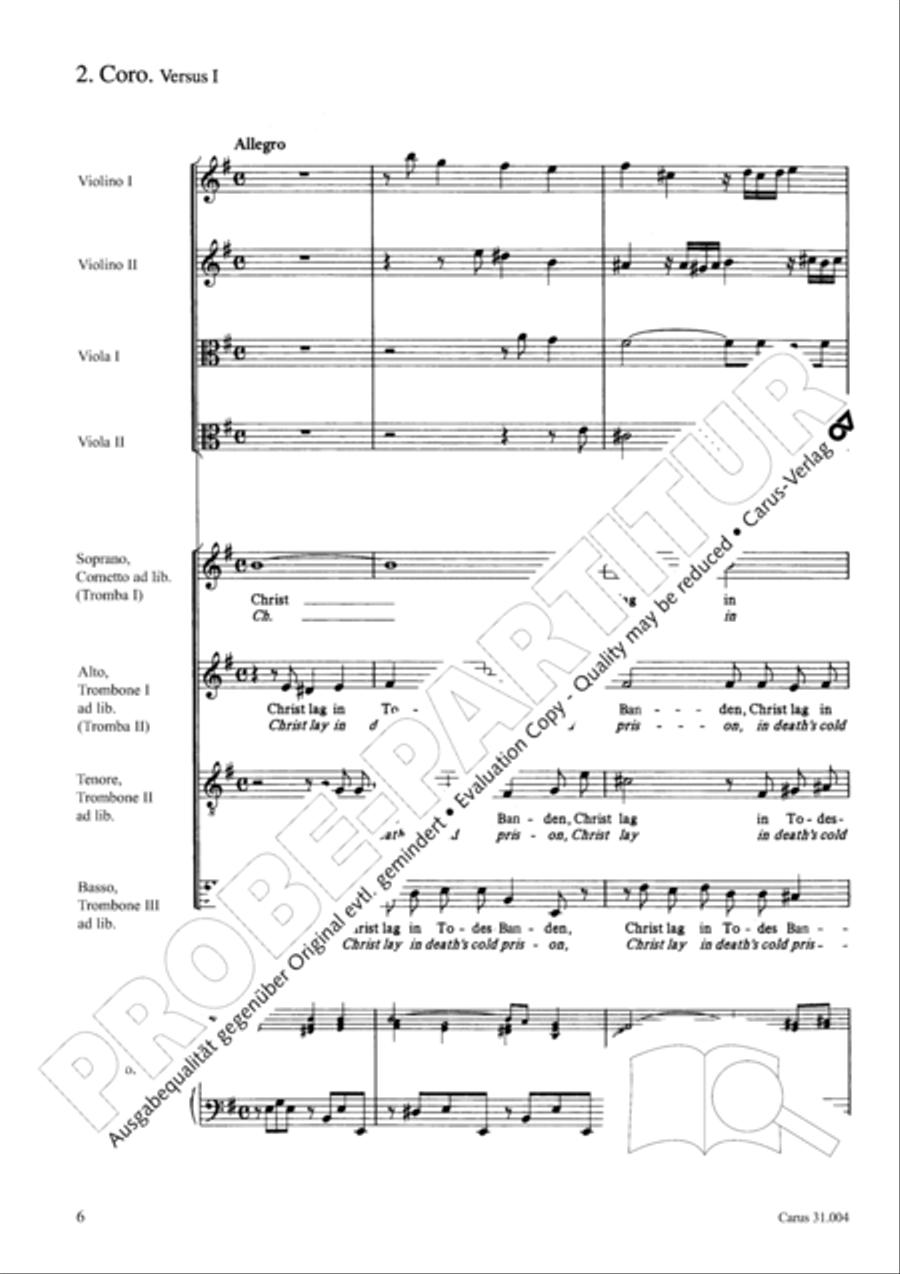 Christ lay in death's cold prison (Christ lag in Todesbanden) 4-Part scores gallery preview page 7