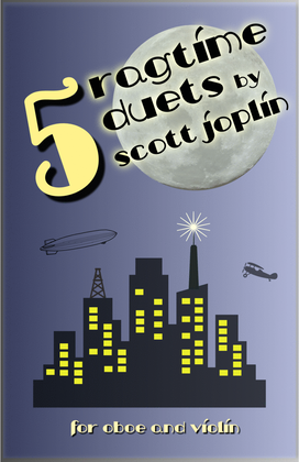 Book cover for Five Ragtime Duets by Scott Joplin for Oboe and Violin