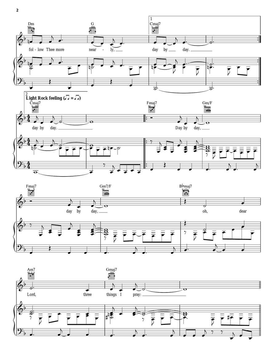 Day By Day (from Godspell) Guitar scores gallery preview page 2