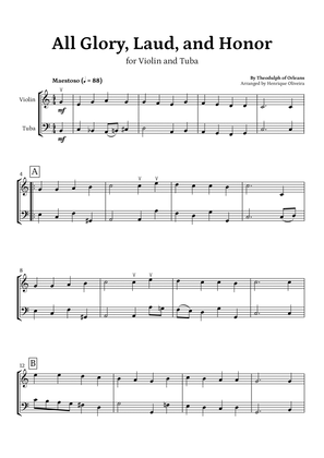 All Glory, Laud, and Honor (for Violin and Tuba) - Easter Hymn